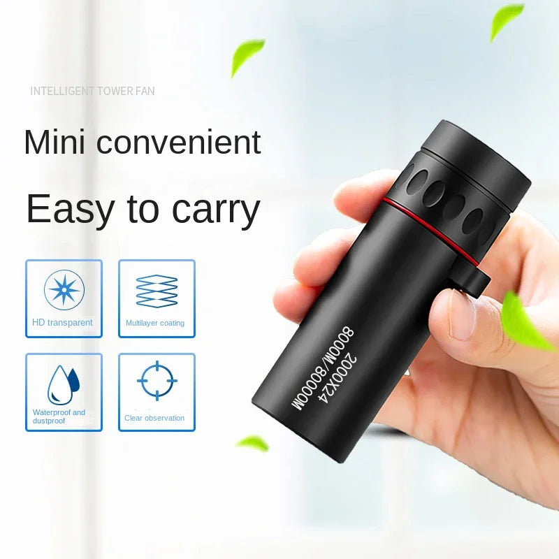 Telescópio monocular hd 2000x24, mini telescópio portátil para celu plar com suporte para acampamento ao ar livre, caça, observação deássaros